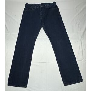 Levis 504 Men's Straight Leg Dark Wash Blue Denim Jeans - Size 32x32